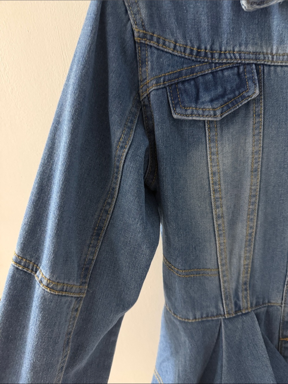 Seed Heritage? (No brand) Pleated Peplum Denim Jacket size XL - Picture 3 of 6